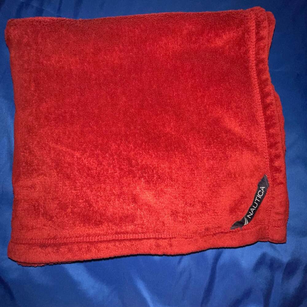 Nautica Red Fleece Throw Blanket